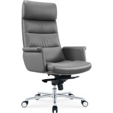 Кресло руководителя Cactus CS-LGR-DUBLIN на колесиках, кожа, серый